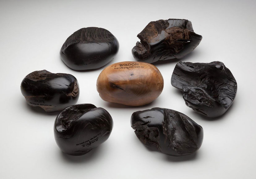 Personally engraved wishstones carved from Irish bog oak & yew.