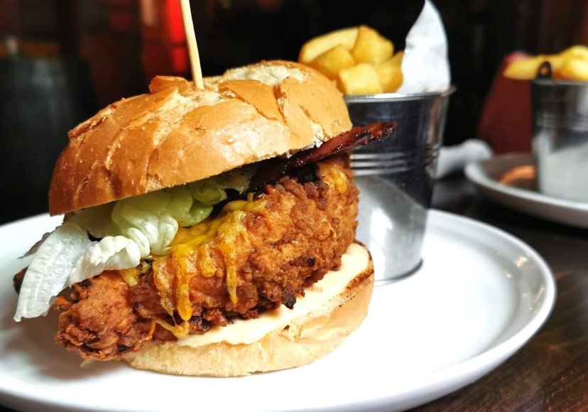 A chicken burger from Hatters Lane Bistro.