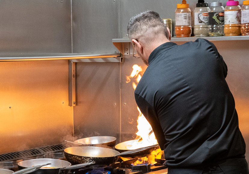 Chef at work at the Il Colosseo kitchen.